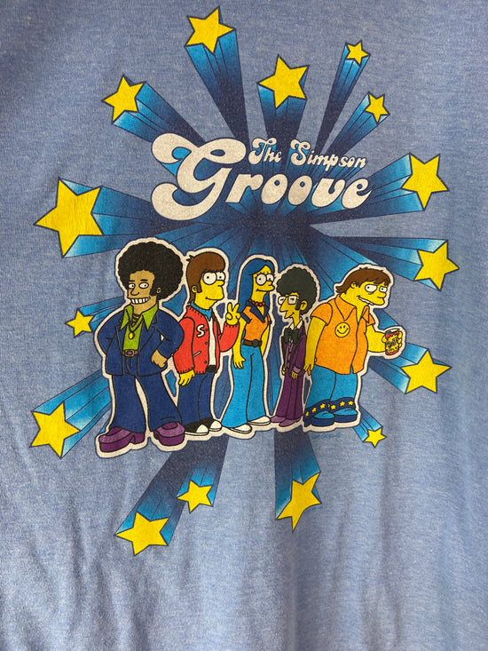 Load image into Gallery viewer, VTG Simpsons Groove Disco Ringer Tee Sz M
