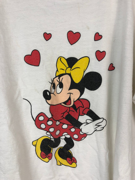 VTG Minnie Mouse Hearts Tee Sz S