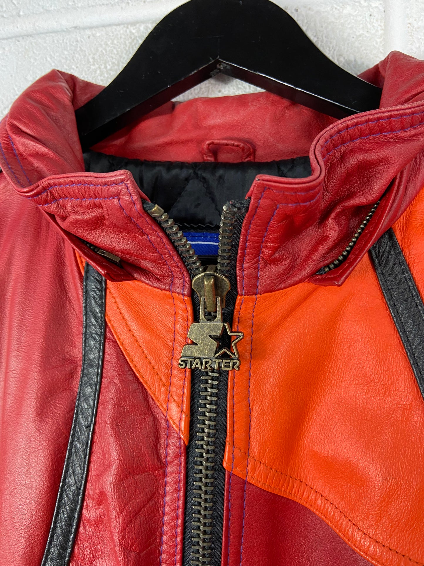 Load image into Gallery viewer, VTG Phoenix Suns Starter Leather Jacket Sz L
