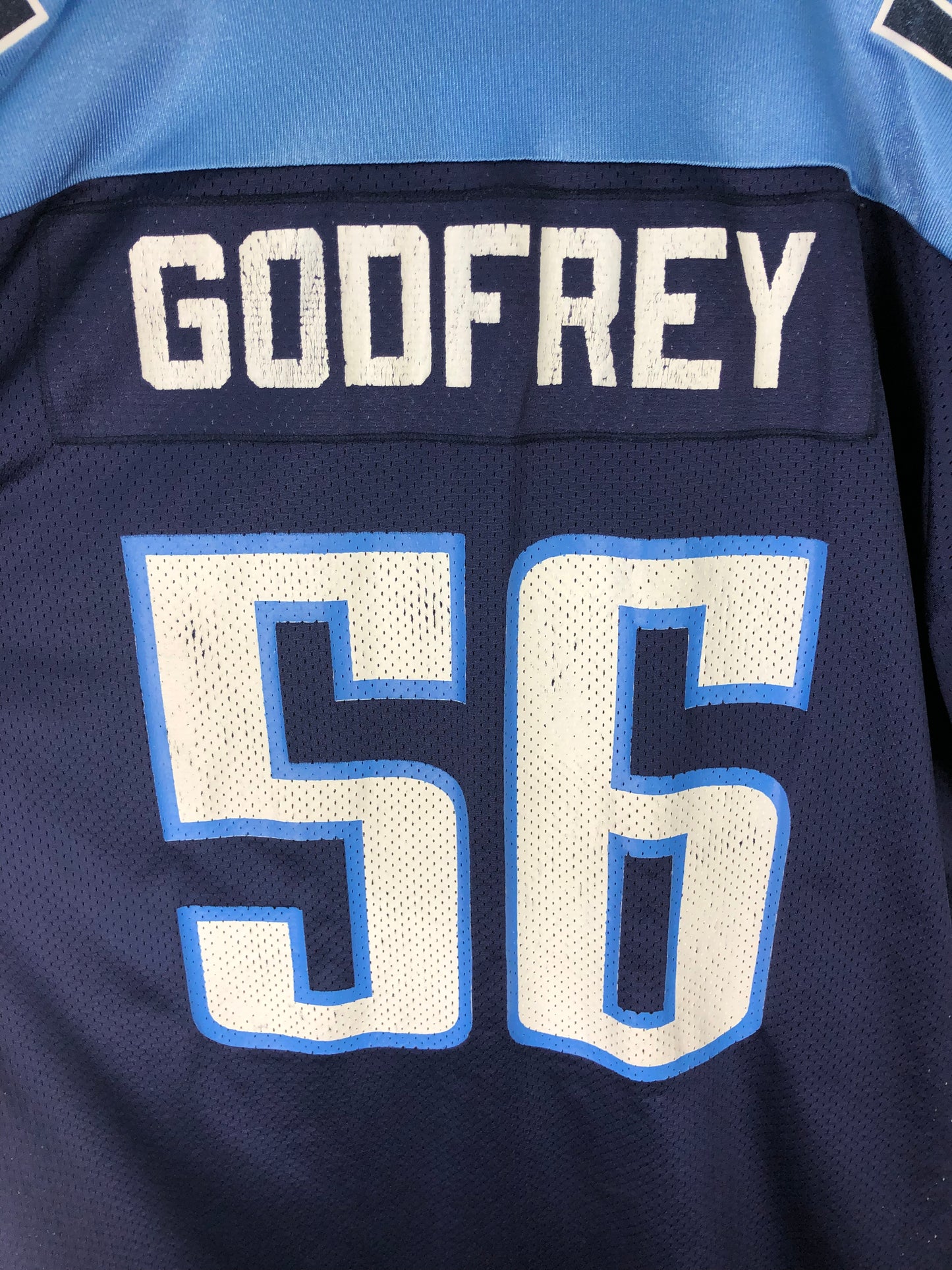 Load image into Gallery viewer, VTG Tennessee Titans Puma Randall Godfrey #56 Blue Jersey Sz XXL
