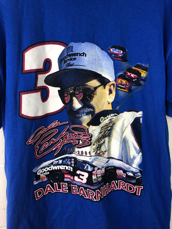 Load image into Gallery viewer, VTG Dale Earnhardt #3 &amp;quot;Intimidator&amp;quot; Blue NASCAR Tee Sz L
