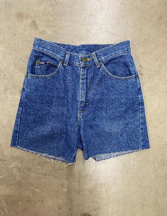 VTG Wmn's Lee Denim Blue Washed Jean Shorts Sz 26x30
