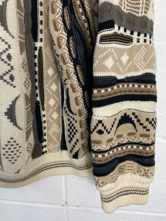 Load image into Gallery viewer, VTG Tan/Black Coogi Style Sweater Sz XL
