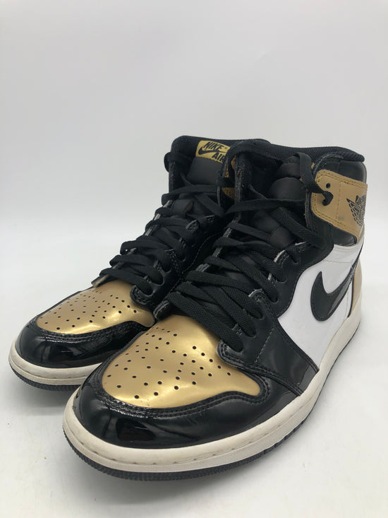 Load image into Gallery viewer, Preowned Jordan 1 Retro High NRG Patent Gold Toe Sz 9.5M/11W
