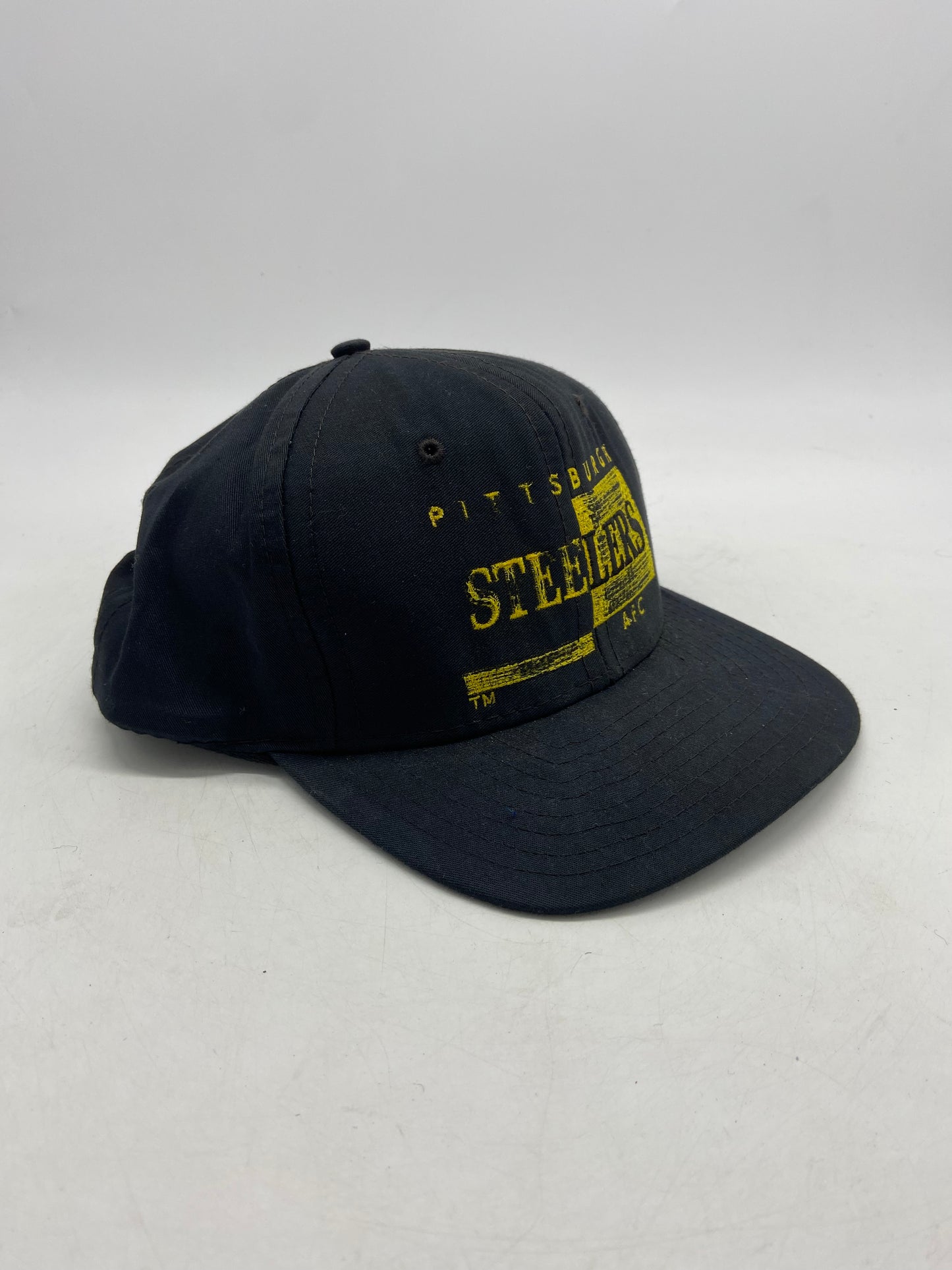 Load image into Gallery viewer, Vtg Distressed AJD Pittsburgh Steelers Snapback
