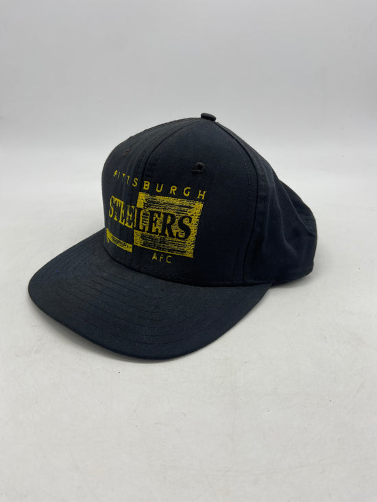 Load image into Gallery viewer, Vtg Distressed AJD Pittsburgh Steelers Snapback
