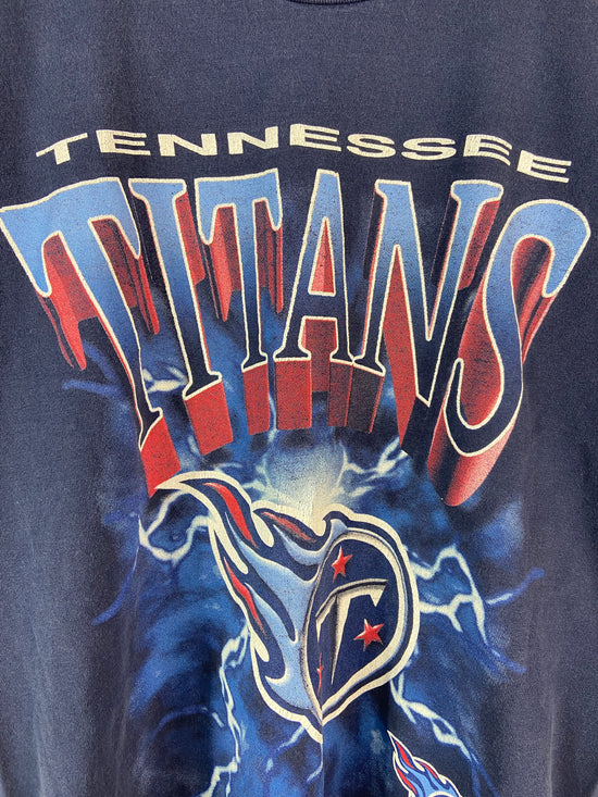 VTG Tennessee Titans Navy Flame Logo Tee Sz S
