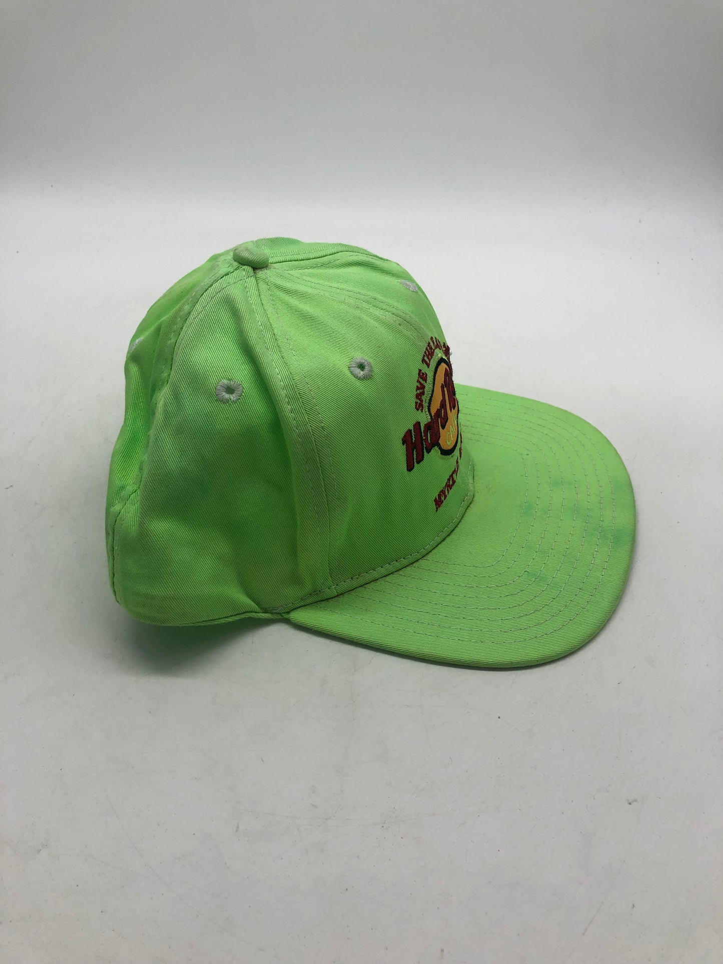 VTG Neon Green Hard Rock Cafe Myrtle Beach SnapBack Hat