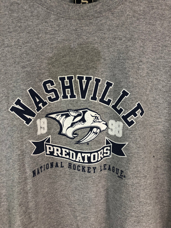 VTG Nashville Predators Grey L/S Shirt Sz M