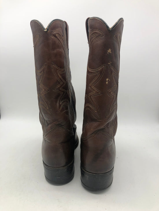 Load image into Gallery viewer, Brown Snip Toe Stitched Texas Imperial Boots Sz 9M/10.5W

