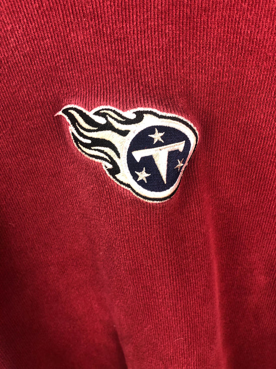 Vtg Tennessee Titans Red Embroidered Sweater Sz L