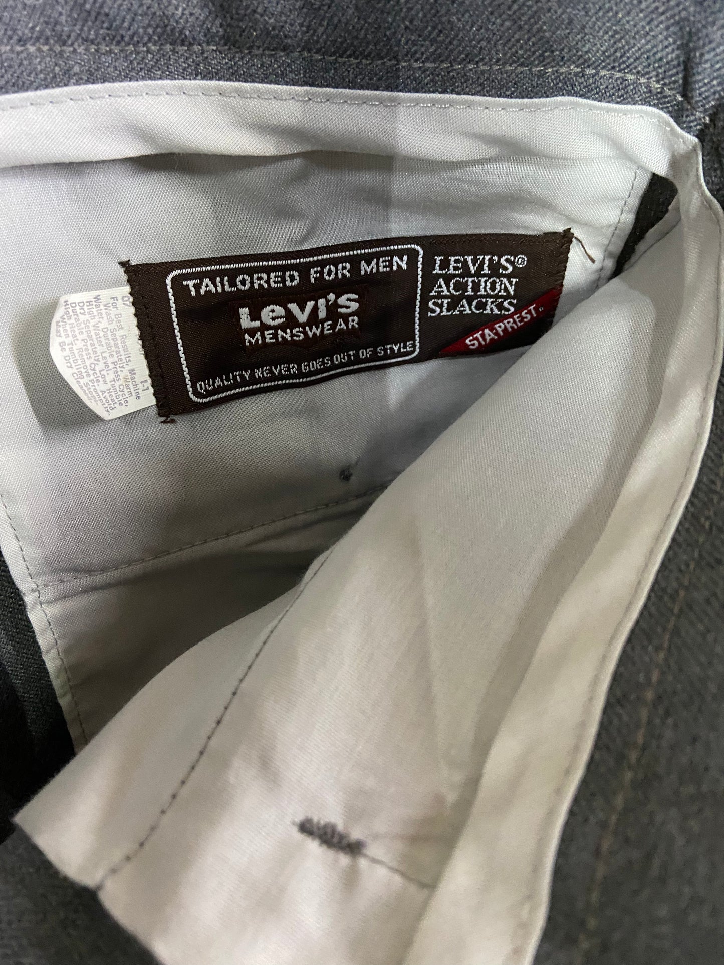 VTG Levi's Grey Straight Leg Trousers Sz 32x30