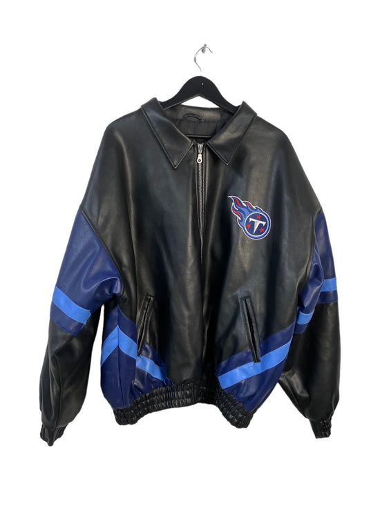 VTG Leather Titans Bomber jacket Sz XL