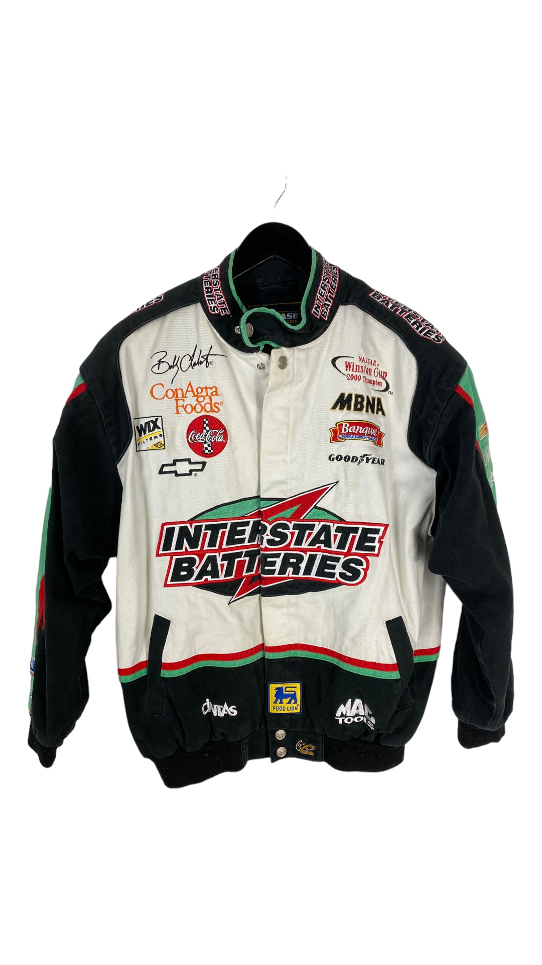 Load image into Gallery viewer, VTG NASCAR Interstate Batteries Racing Drivers Nascar Jacket Sz L/XL
