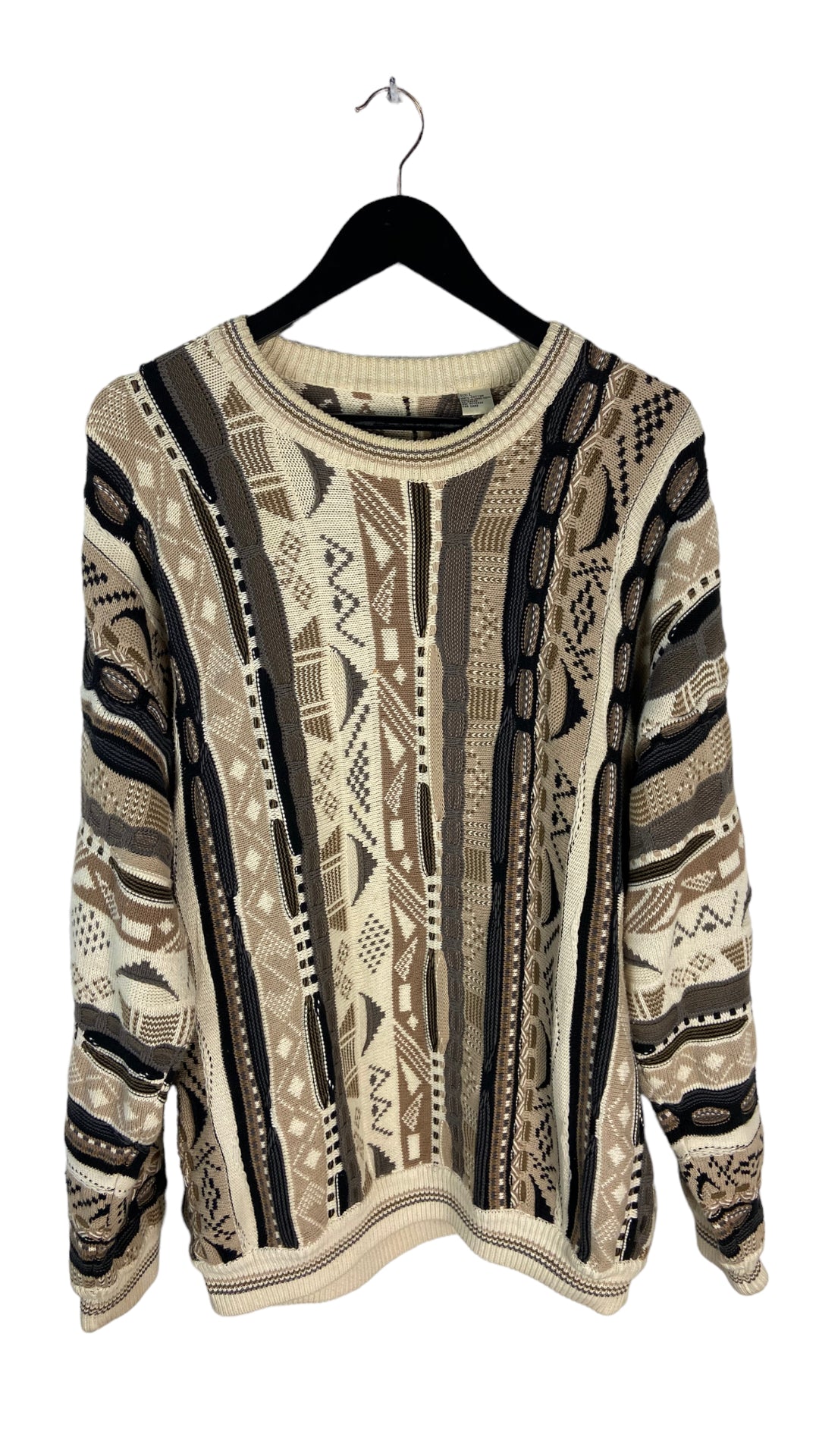 VTG Tan/Black Coogi Style Sweater Sz XL