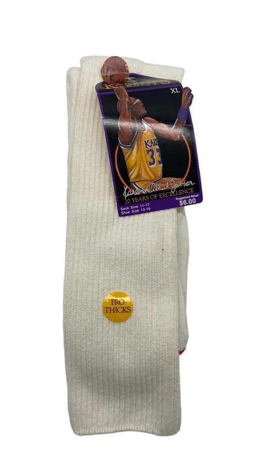 VTG Kareem's Choice Thick White Basketball Socks Sz XL