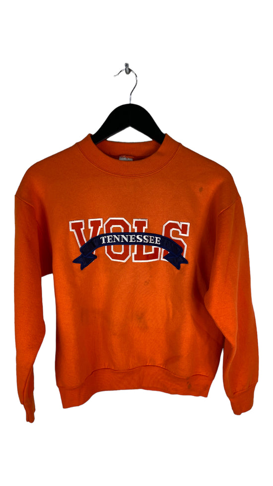 VTG Wmn's Tennessee Vols Embossed Orange Crewneck Sz M