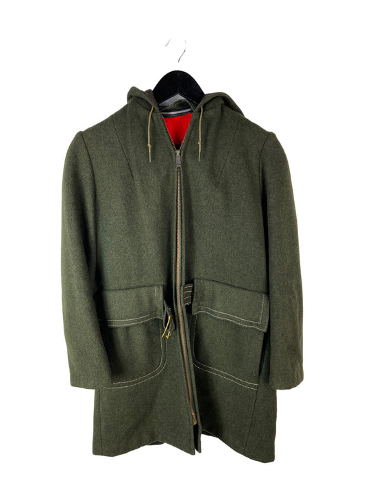 VTG 70's Green Wool Buckle Field Jacket Sz M/L