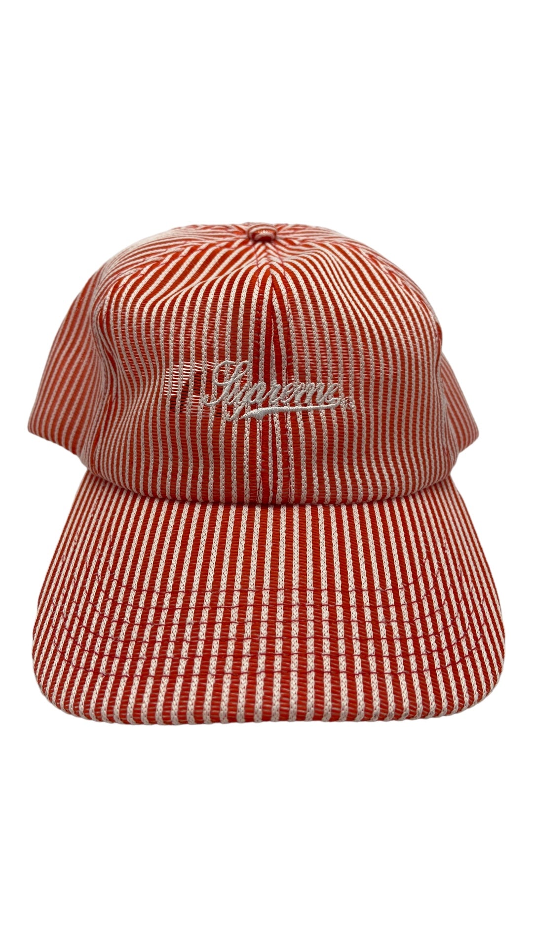 Load image into Gallery viewer, Supreme Stripe Mesh 6-Panel Red
