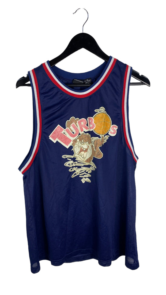 VTG Looney Tunes #32 Taz Turbos Basketball Jersey Sz M