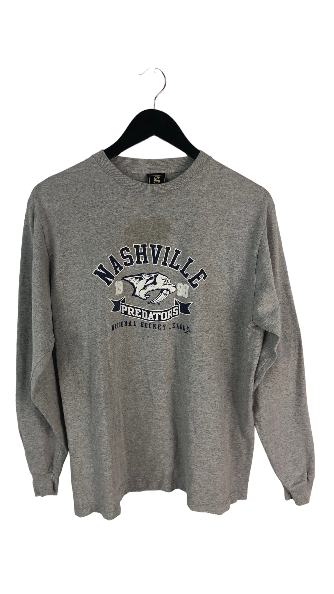 Load image into Gallery viewer, VTG Nashville Predators Grey L/S Shirt Sz M
