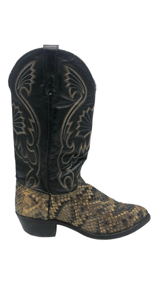 Texas Boot Company Mainly Black Snakeskin Boots Sz 9.5M/11W
