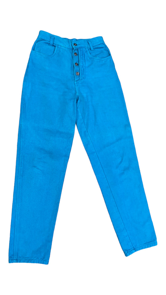 VTG Wmn's Turqoise Rio Denim Jeans Sz 25x29