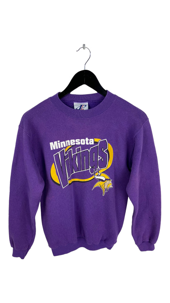 VTG Wmn's Minnesota Vikings Logo Athletics Crewneck Sz M
