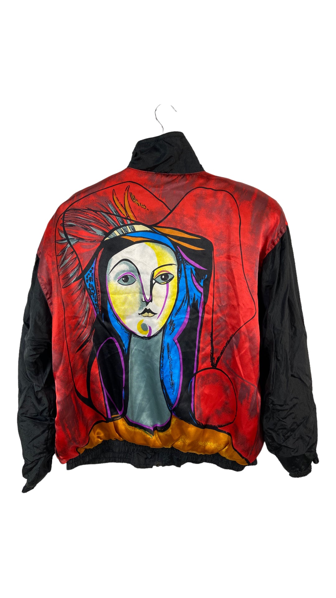 VTG Picasso Zip Up Silk Jacket Sz M