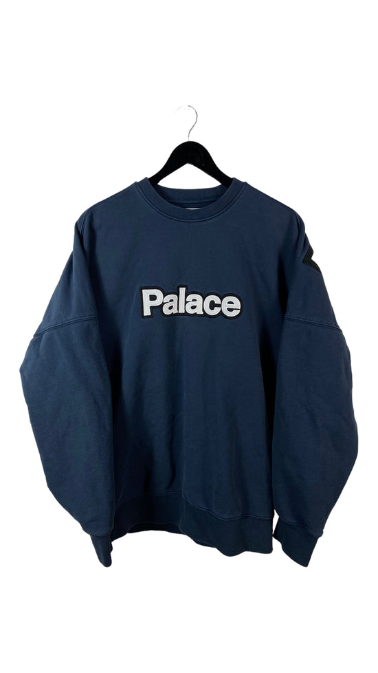 Palace Big Spellout Indigo Sweatshirt Sz L/XL