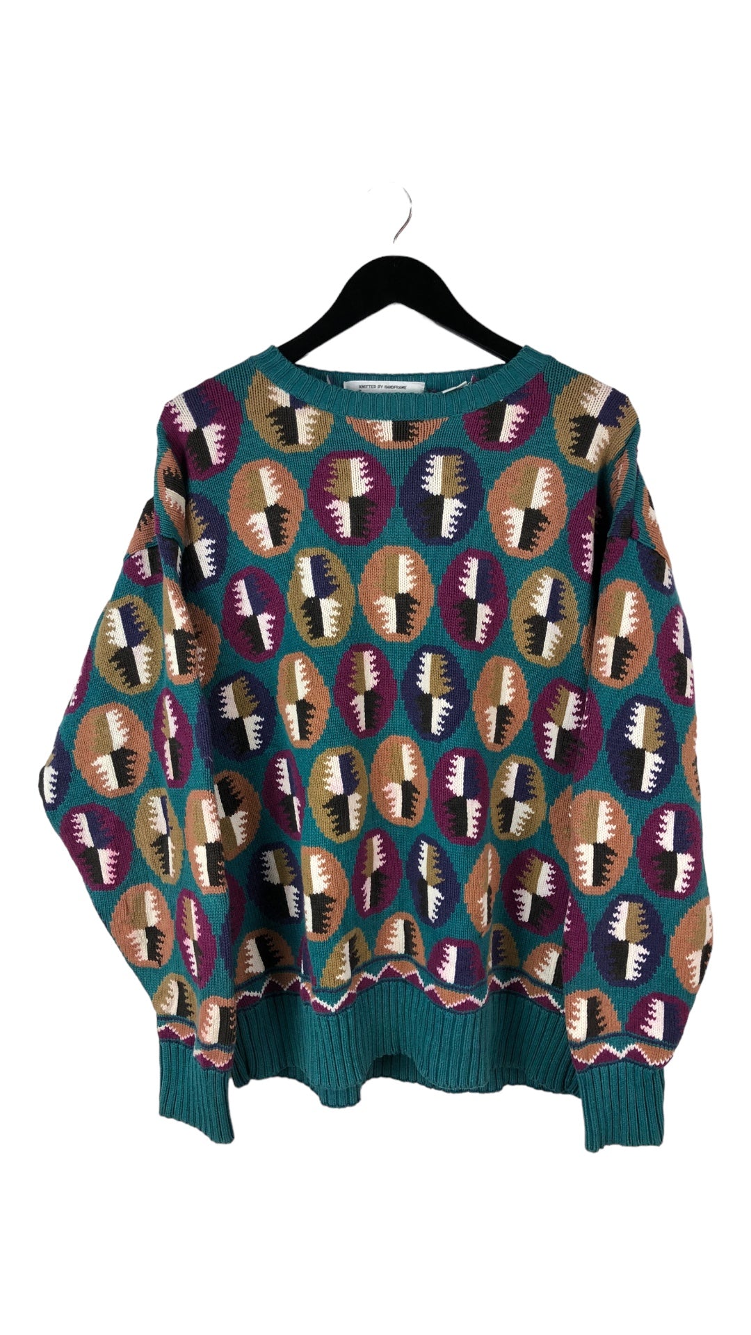 VTG Henry Grethel Multicolor Circle Design Sweater Sz XL