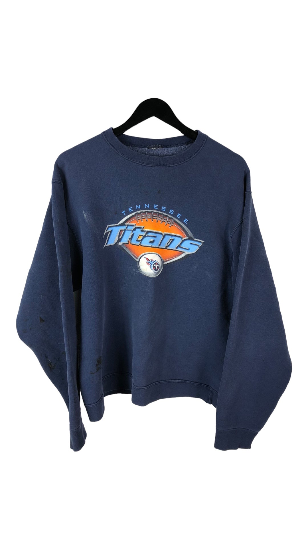 VTG Tennessee Titans Navy Crewneck Sweater Sz L