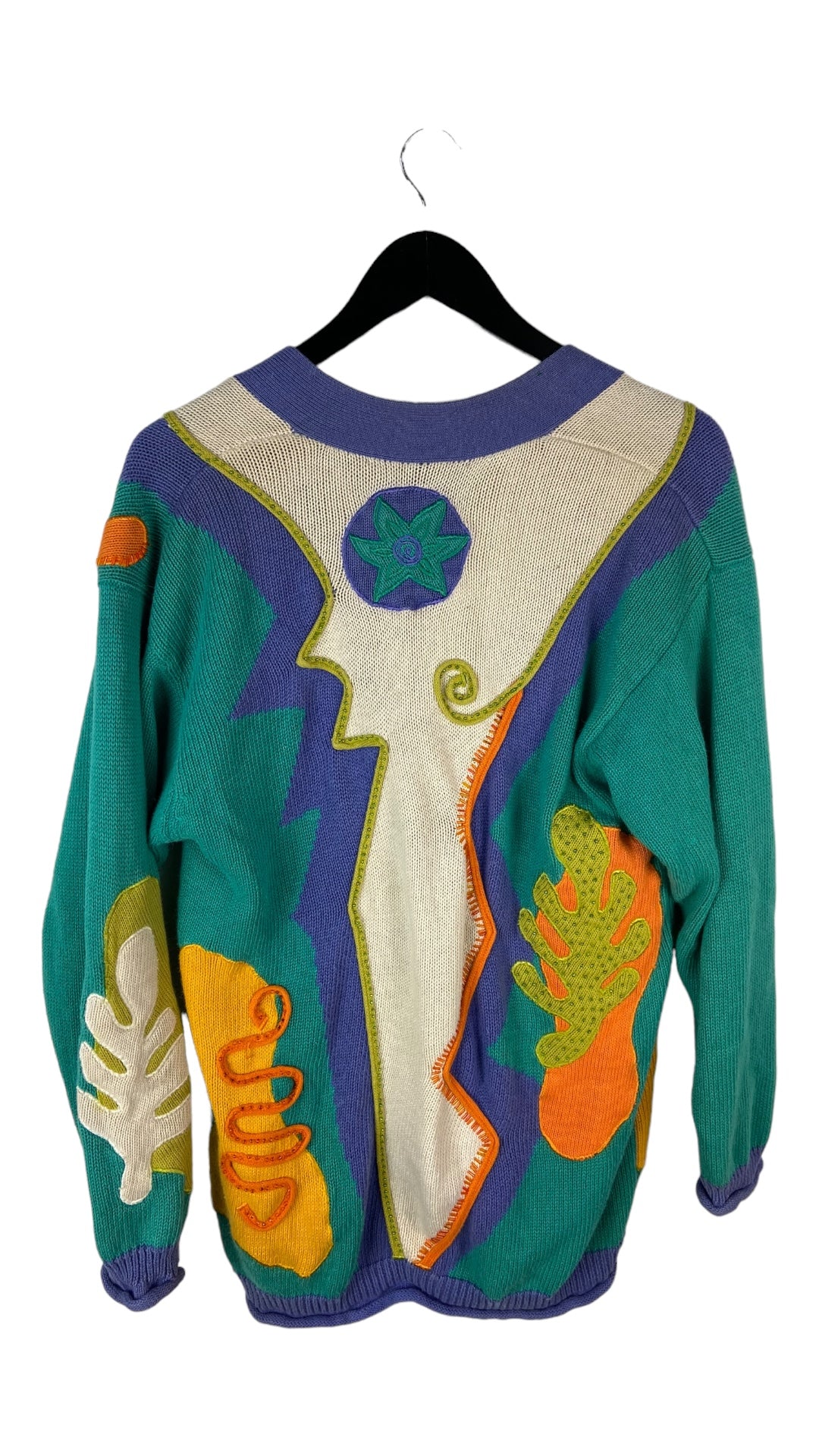 VTG Tropical Cardigan Sweater Sz L