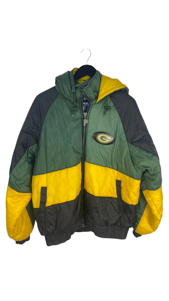 VTG Green Bay Packers Pro Layer Puffer Jacket Sz M