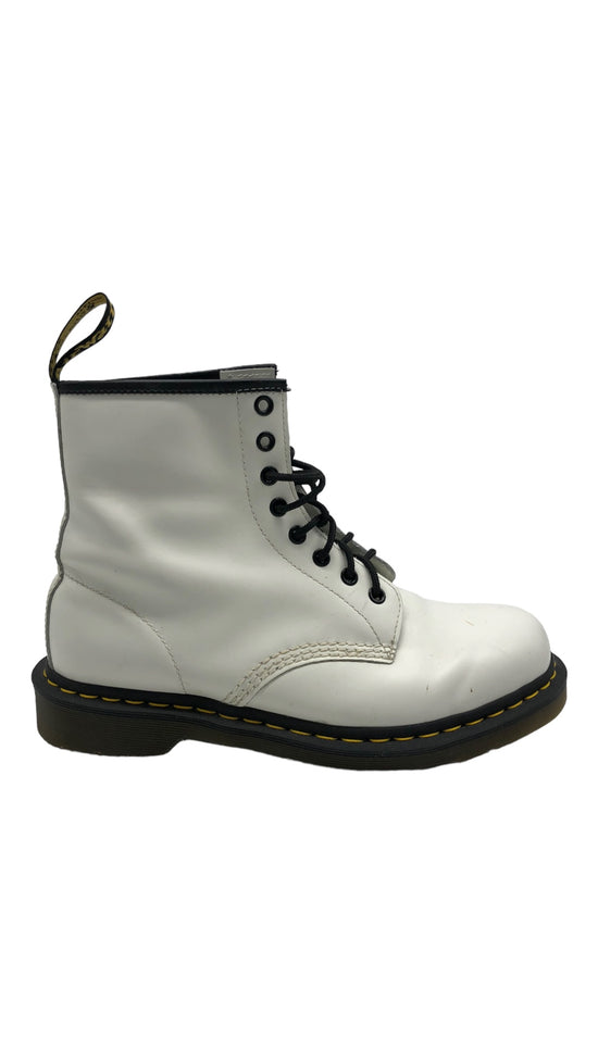 Preowned Dr. Martens White Patent Leather Laced Boot Sz 9M/10.5W