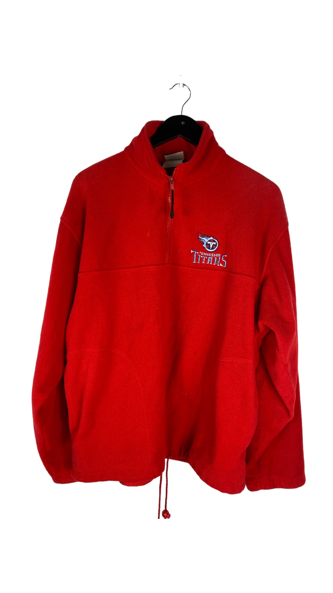 VTG Tennessee Titans Red Fleece Half Zip Jacket Sz L
