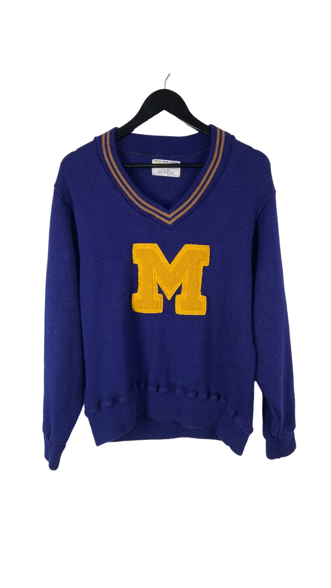 Vtg University of Michigan Collegiate Varsity Sweater Sz L