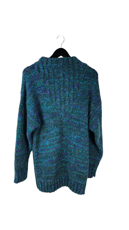 VTG Knitted Blue/Purple Turtleneck Sweater Sz M/L