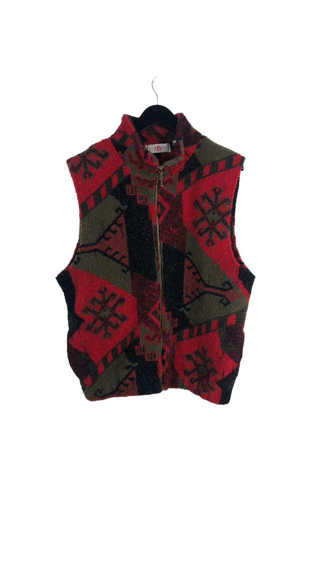 VTG Aztec Fleece Sweater Vet Sz L
