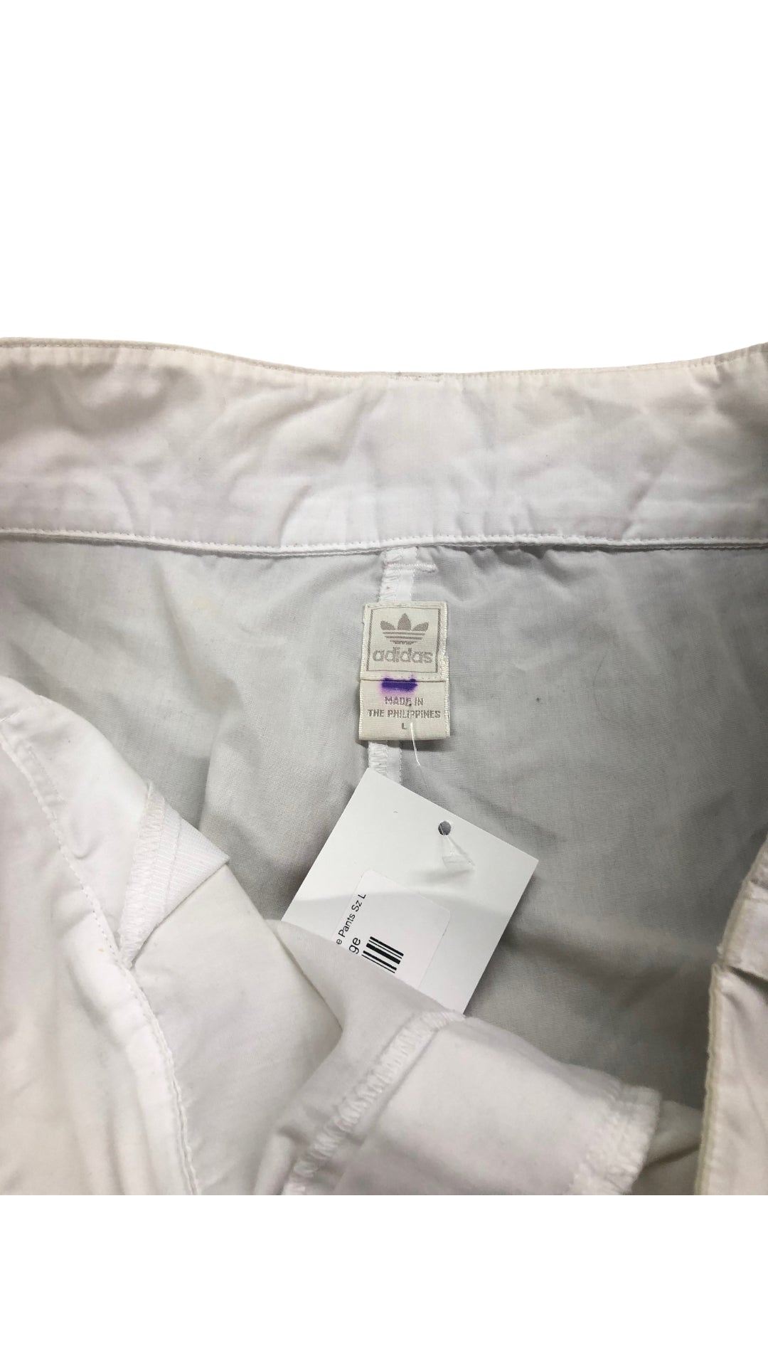 Load image into Gallery viewer, Vtg Adidas White Side Tape Pants Sz L
