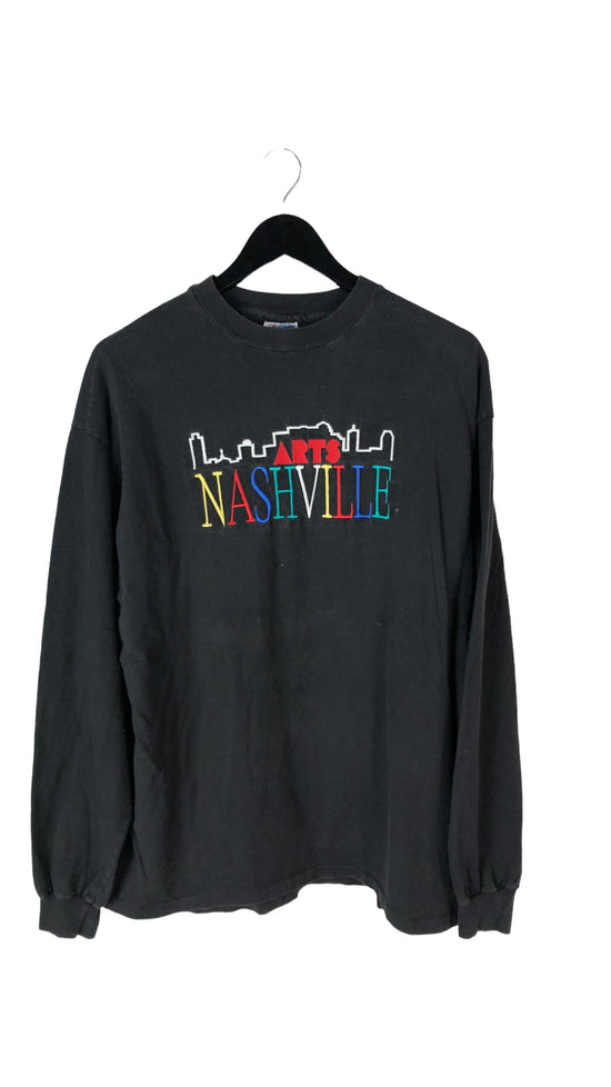 Load image into Gallery viewer, VTG Nashville Arts Black Long Sleeve Shirt Sz XL
