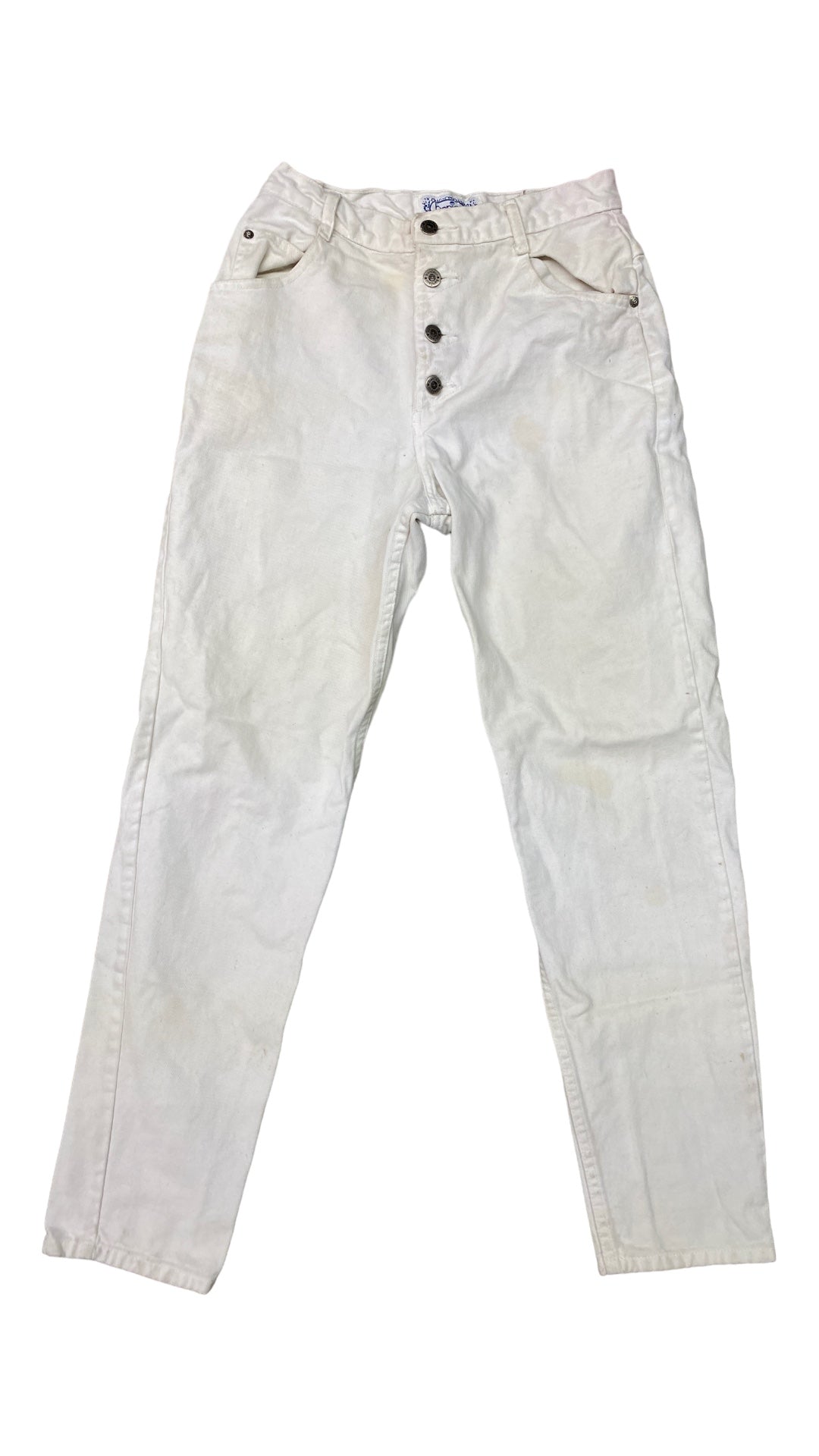 Load image into Gallery viewer, VTG Bonjour White Button Up Pants Sz 26x28
