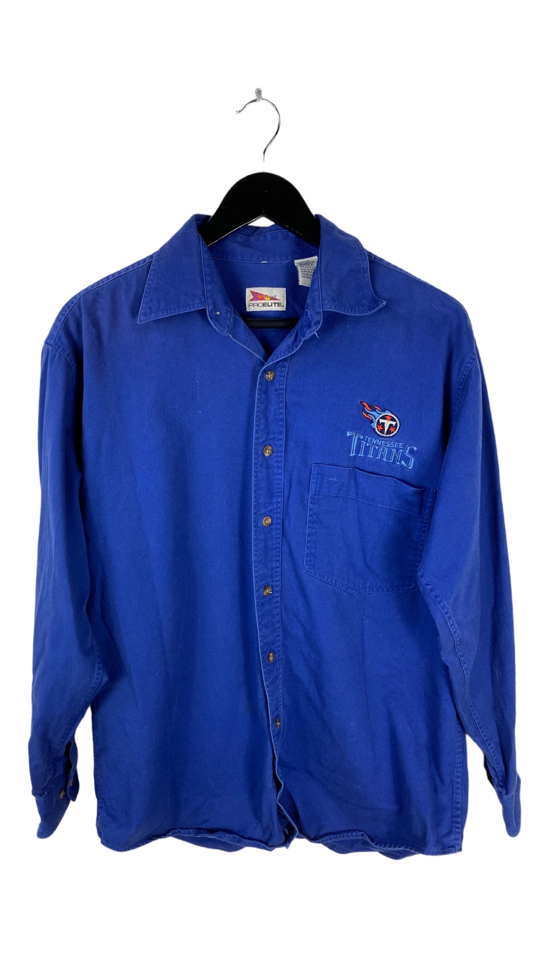 Y2K Tennessee Titans Embroidered Blue L/S Button Up Shirt Sz L