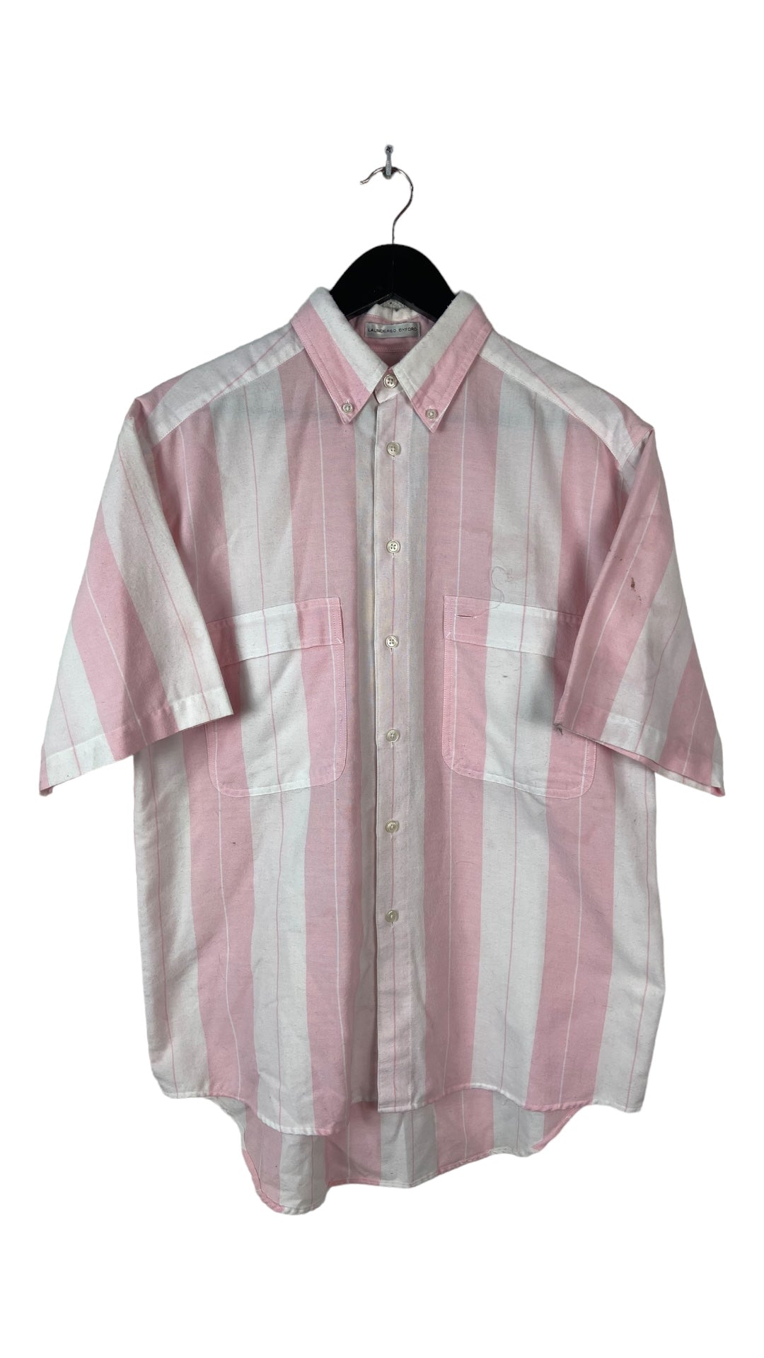 VTG Levi’s Laundered Oxford Short Sleeve Pink Button Up Shirt Sz M