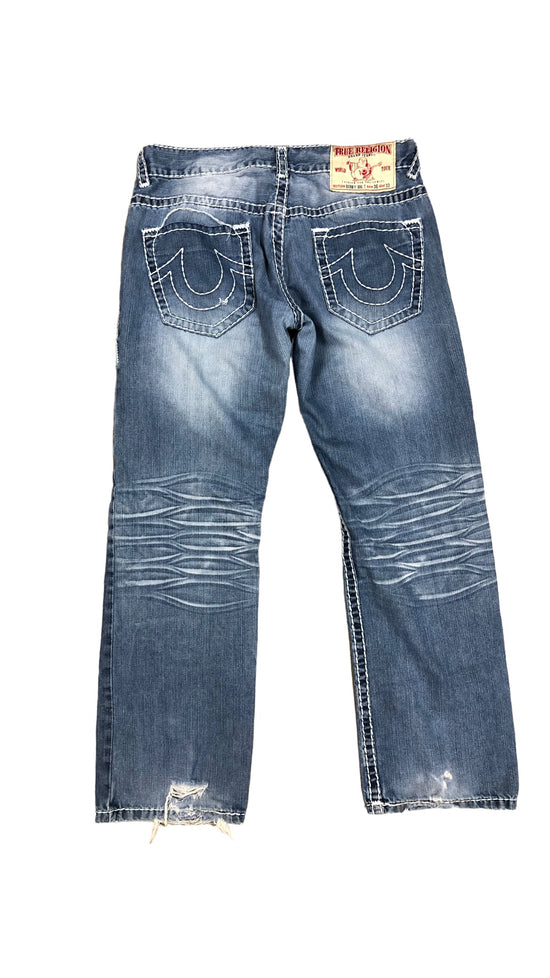 True Religion Bobby Big T Blue Jeans Sz 36x33