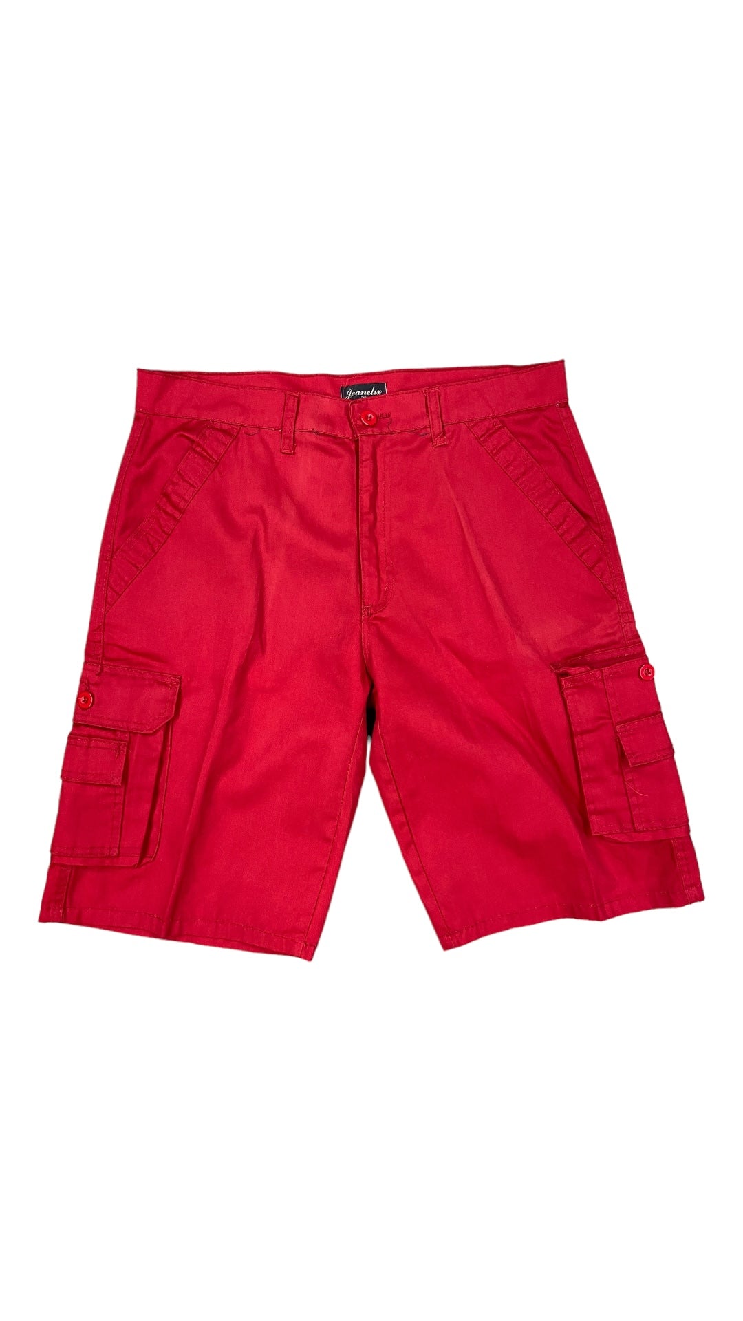 Vtg Jeanetix Red Cargo Shorts Sz 36"