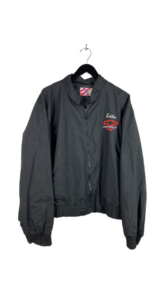 VTG Chevy Racing Zip Up Nylon Jacket Sz XL/2XL