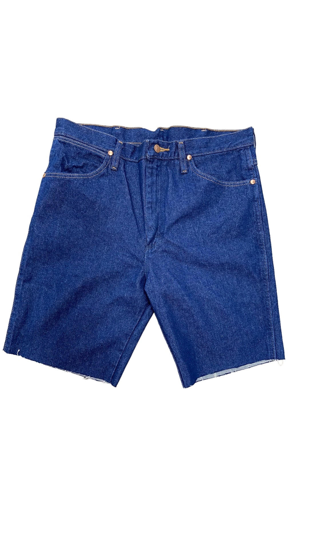 VTG Wrangler Cowboy Cut Blue Jean Shorts Sz 33x34