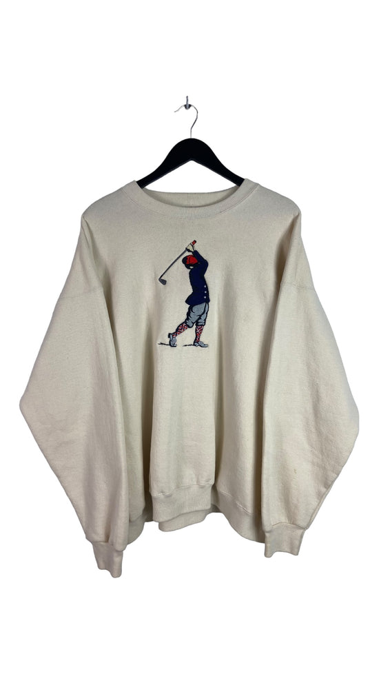 Vtg Embroidered Golfer Sweater Sz XXL