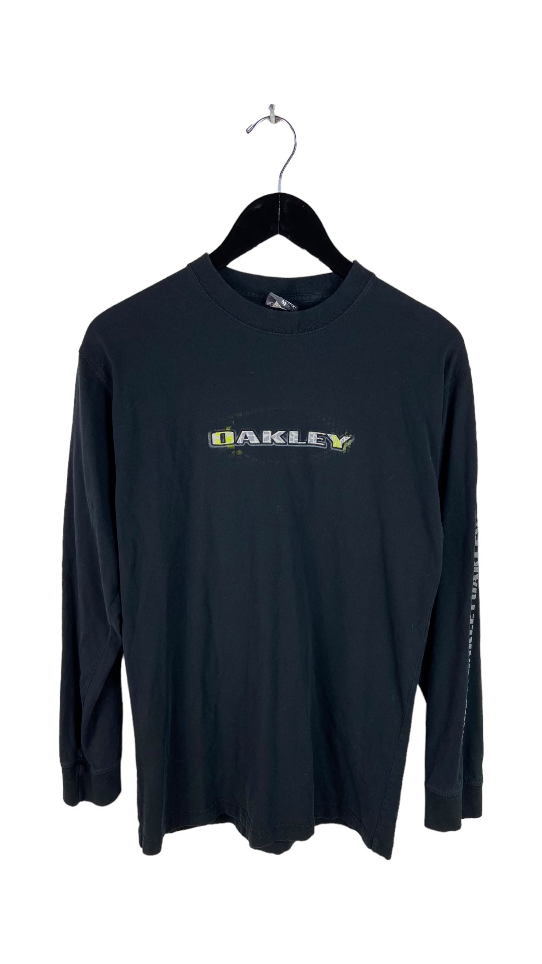 Y2K Oakley Logo Black L/S Shirt Sz M